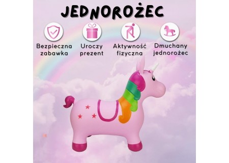 WOOPIE 54580 Skoczek gumowy Jednorożec różowy