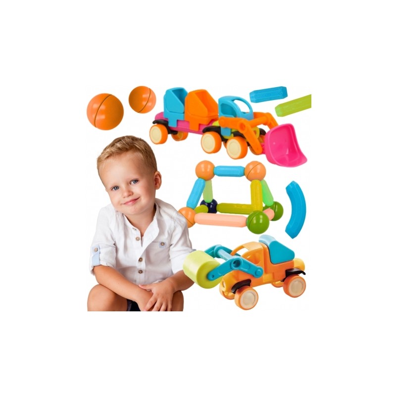 WOOPIE 55983 Magnetyczne Klocki Pojazdy 52el.