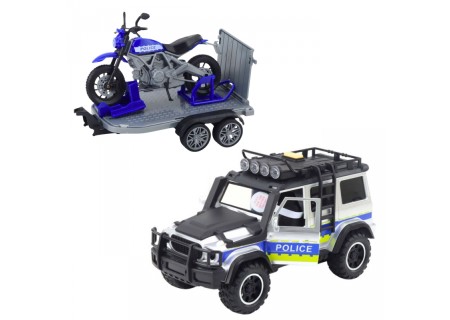 WOOPIE 57253 Samochód Policyjny przyczepa motocykl