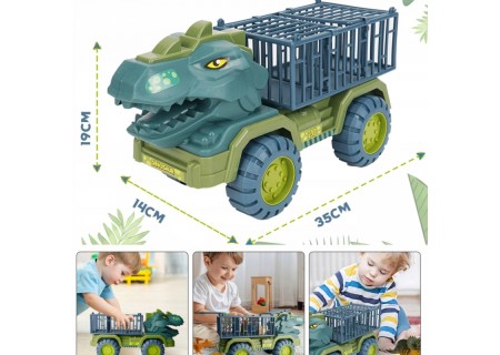 WOOPIE 57420 Samochód Dino z klatką i dinozaurami