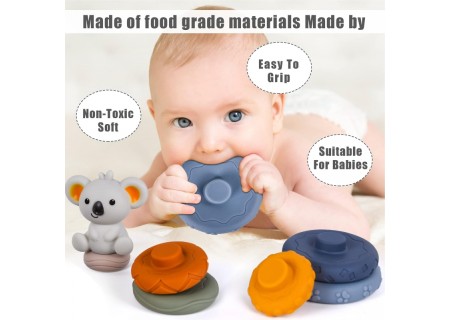 WOOPIE BABY 51718 Zestaw 3w1 piramidka, klocki, gryzak