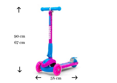 MILLY MALLY 2691 Hulajnoga SCOOTER Magic Pink-Blue