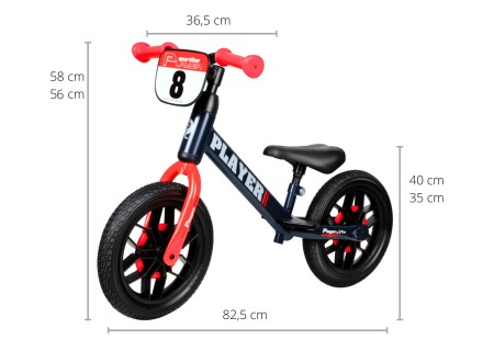 MILLY MALLY 4102 Qplay Rowerek biegowy Player red