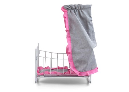 MILLY MALLY 6138 Łóżeczko-Kołyska dla lalek Lily z baldachimem Prestige Pink
