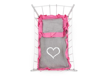 MILLY MALLY 6138 Łóżeczko-Kołyska dla lalek Lily z baldachimem Prestige Pink