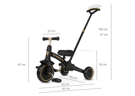 MILLY MALLY 6276 Rowerek trójkołowy Stager 3w1 Platinum