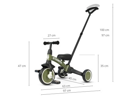 MILLY MALLY 6277 Rowerek trójkołowy Stager 3w1 green