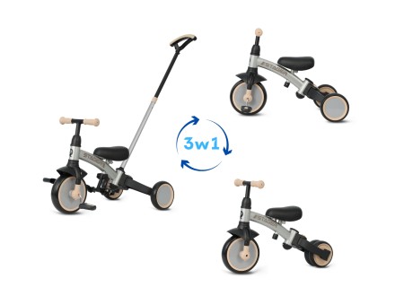 MILLY MALLY 6280 Rowerek trójkołowy Stager 3w1 silver