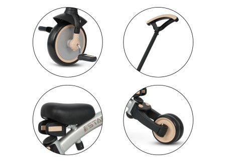 MILLY MALLY 6280 Rowerek trójkołowy Stager 3w1 silver