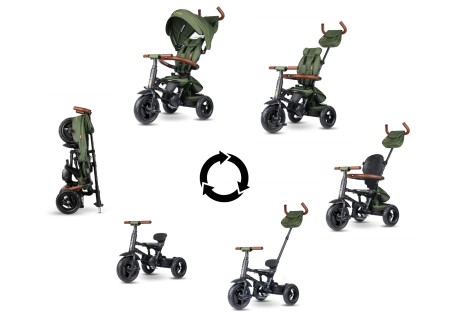MILLY MALLY 6298 Qplay Rowerek Trójkołowy Rito Deluxe Rubber Olive