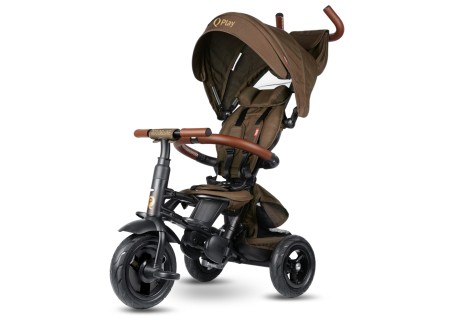 MILLY MALLY 6299 Qplay Rowerek Trójkołowy Rito Deluxe Rubber Brown