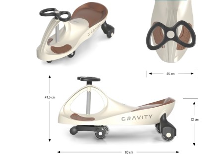 MILLY MALLY 6341 Jeździk Grawitacyjny Gravity Beige Brown
