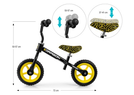 MILLY MALLY 6343 Rowerek biegowy DRAGON black