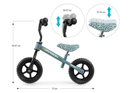 MILLY MALLY 6344 Rowerek biegowy DRAGON denim