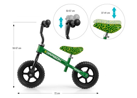 MILLY MALLY 6345 Rowerek biegowy DRAGON green
