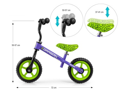 MILLY MALLY 6346 Rowerek biegowy DRAGON violet