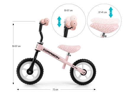 MILLY MALLY 6347 Rowerek biegowy DRAGON pink