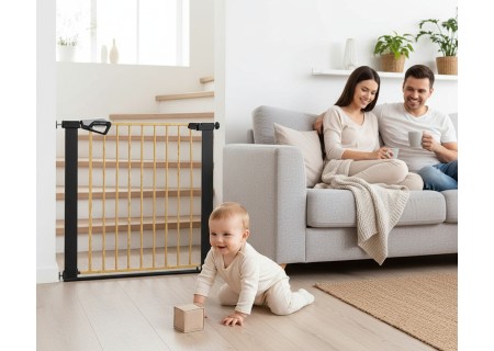 MILLY MALLY 6575 Bramka zabezpieczająca - barierka na schody Guardy 83 Black Natural