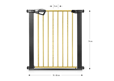 MILLY MALLY 6575 Bramka zabezpieczająca - barierka na schody Guardy 83 Black Natural