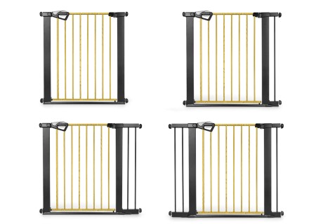 MILLY MALLY 6578 Bramka zabezpieczająca - barierka na schody z rozszerzeniem Guardy 104 Black Natural