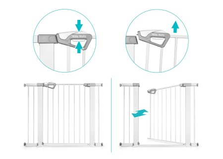 MILLY MALLY 6579 Bramka zabezpieczająca - barierka na schody z rozszerzeniem Guardy 104 White