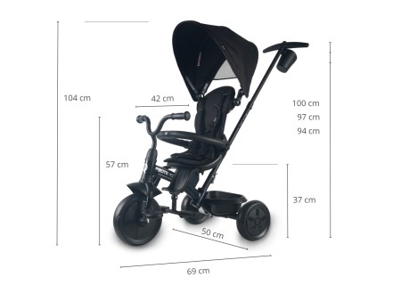 MILLY MALLY Qplay Rowerek trójkołowy Elite Platinum Black