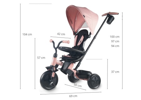 MILLY MALLY Qplay Rowerek trójkołowy Elite Platinum Pink