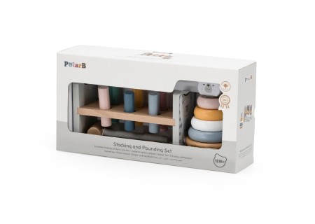 VIGA 44250 PolarB Zestaw drewniana piramidka Miś