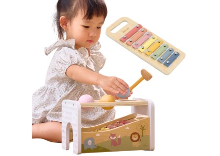 VIGA 44270 Drewniana Wybijanka + Cymbałki 2w1