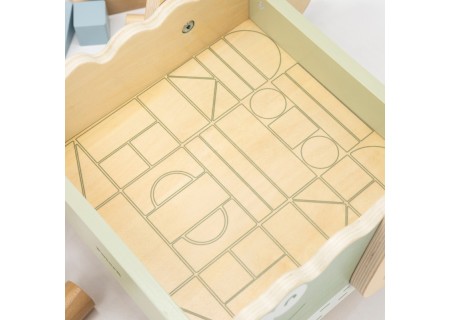 VIGA 44278 Drewniany wózek na klocki Pchacz