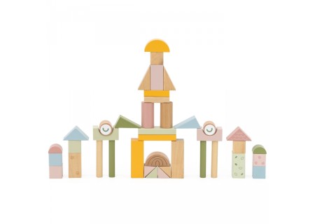 VIGA 44278 Drewniany wózek na klocki Pchacz