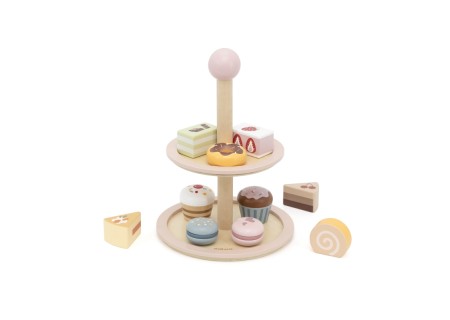 VIGA 44284 Drewniany Stojak na ciasto z akcesoriami