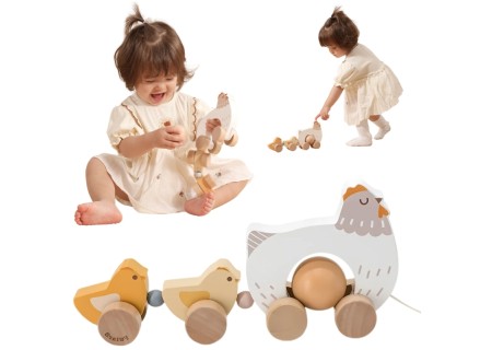 Viga 44285 Drewniana kurka  do ciągnięcia