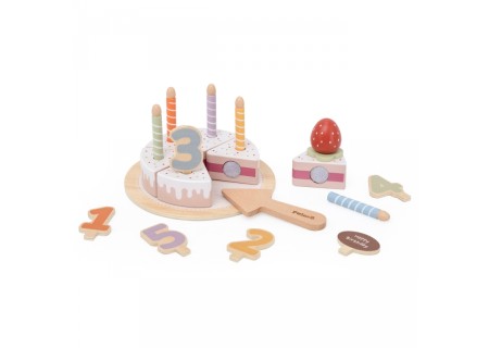 VIGA 44286 Drewniany Tort urodzinowy do krojenia