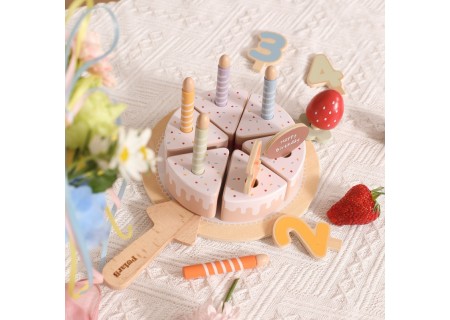 VIGA 44286 Drewniany Tort urodzinowy do krojenia