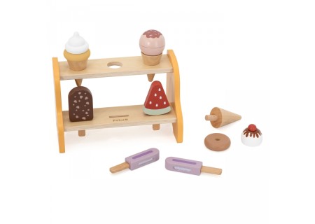 VIGA 44293 Drewniana Lodziarnia Sklepik zestaw z lodami