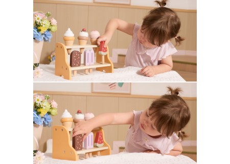 VIGA 44293 Drewniana Lodziarnia Sklepik zestaw z lodami