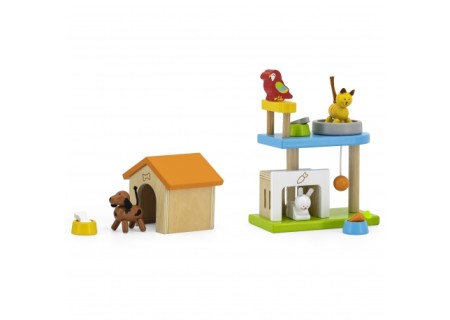 Viga 44568 Drewniany zestaw zwierzątka domowe