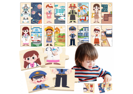 VIGA 44650 Drewniane Puzzle układanka Zawody