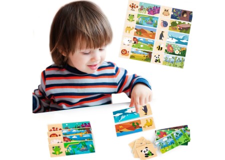 VIGA 44675 Drewniane Zestaw Puzzli Dom