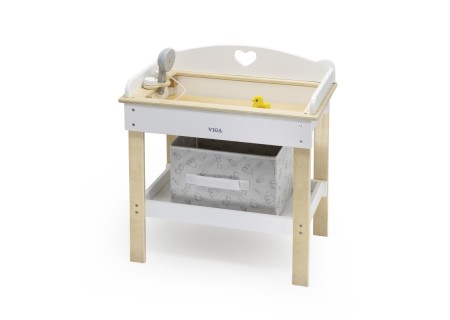VIGA 44720 Drewniany przewijak 2w1 wanna dla lalek