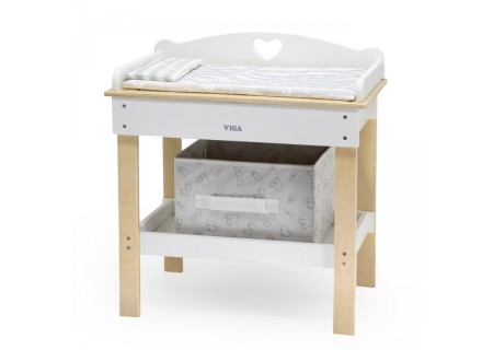VIGA 44720 Drewniany przewijak 2w1 wanna dla lalek