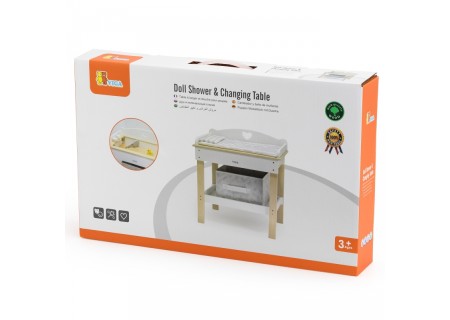 VIGA 44720 Drewniany przewijak 2w1 wanna dla lalek