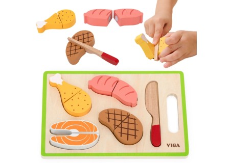 VIGA 44791 Zestaw do krojenia Mięsa - Realistyczna Zabawka