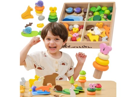 VIGA 44819 Drewniane Klocki Leśne Opowieści