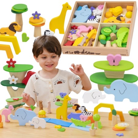 VIGA 44820 Drewniane Klocki Opowieści Tropikalne