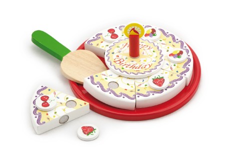 VIGA 58499 Drewniany urodzinowy tort do krojenia