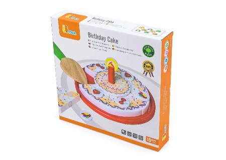 VIGA 58499 Drewniany urodzinowy tort do krojenia