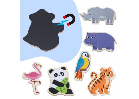 VIGA44798 Magnesy Edukacyjne Dziekie Zwierzęta