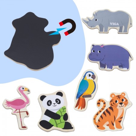 VIGA44798 Magnesy Edukacyjne Dziekie Zwierzęta